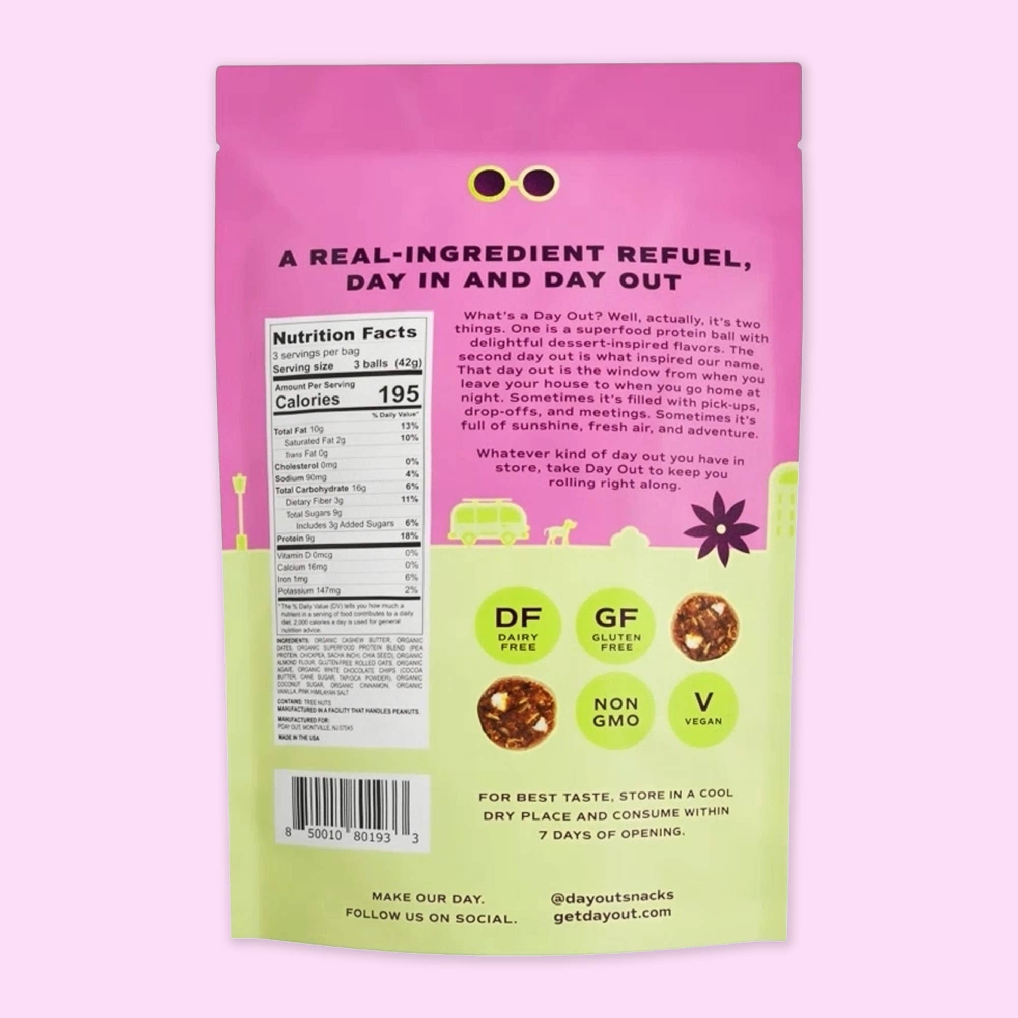 Day Out Snacks (previously Protein Power Ball) - Wholesale Snack Bar - Cinnamon Bun Protein Balls 4.5 oz- Gluten Free & Vegan2