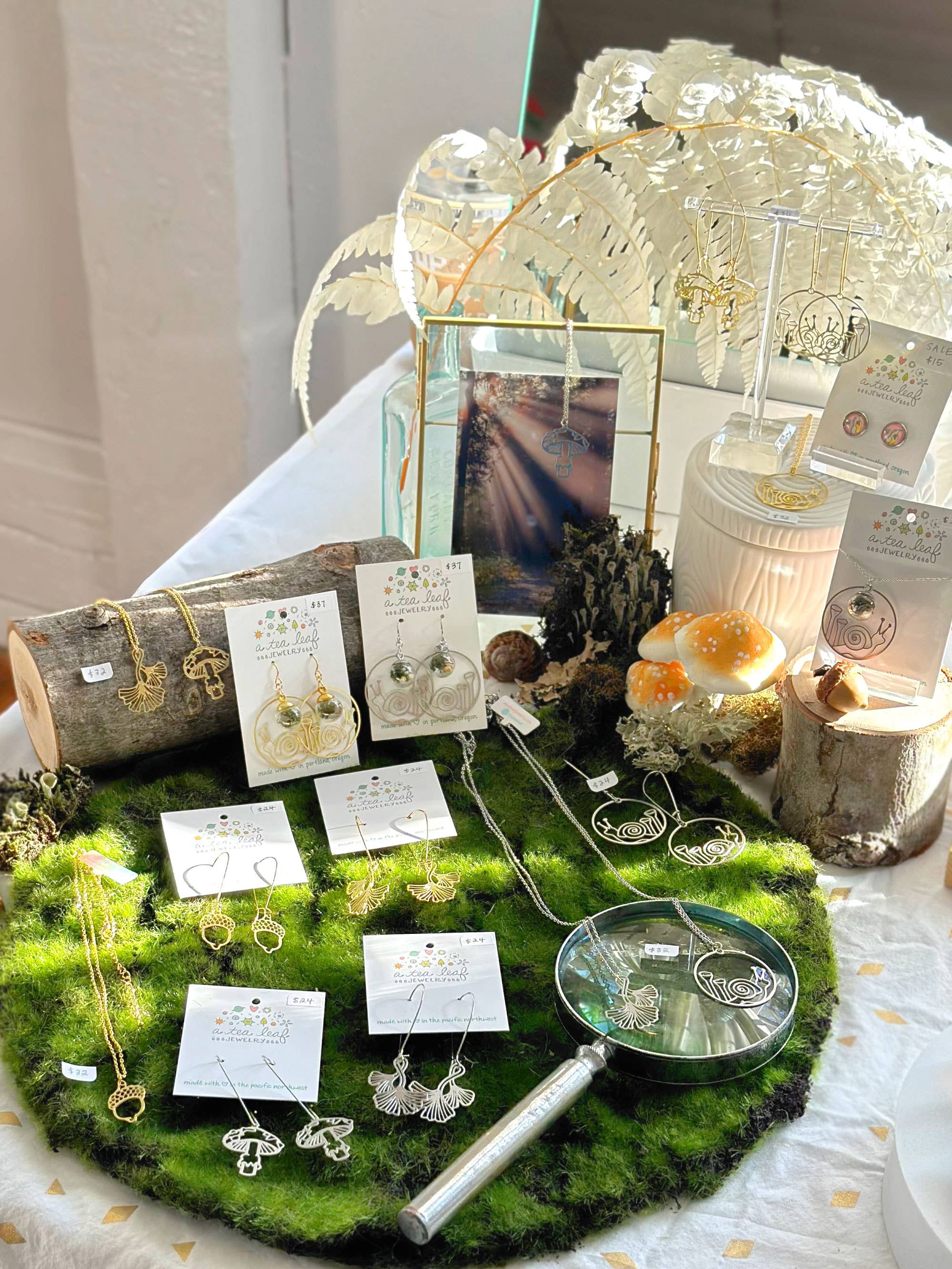 A Tea Leaf Jewelry - Wholesale Dangle Earrings - Ginkgo Leaves Earrings6