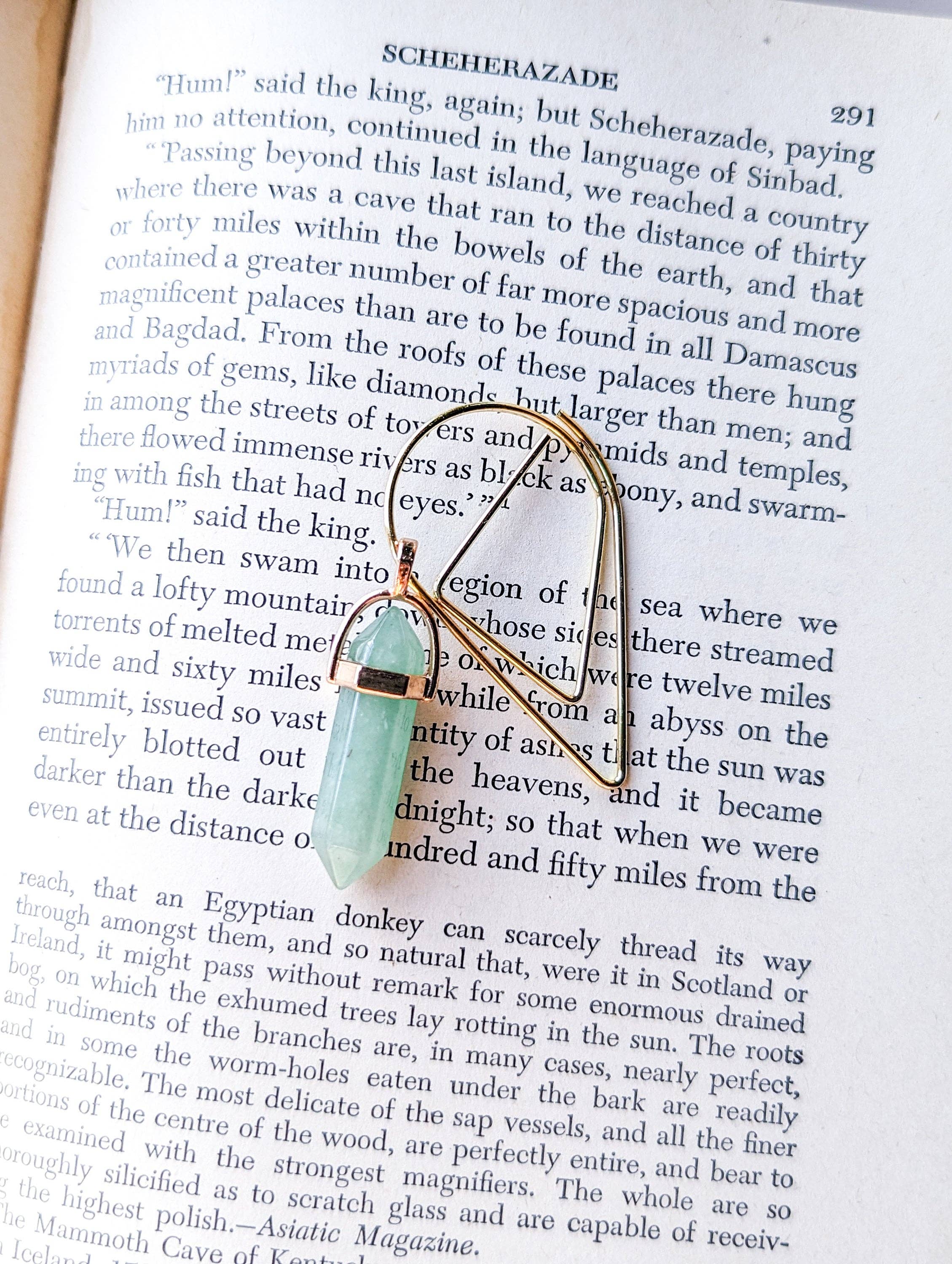 Bookish Trinkets - Wholesale Bookmark - Crystal Pendant Metal Bookmark Teardrop Page Clip6