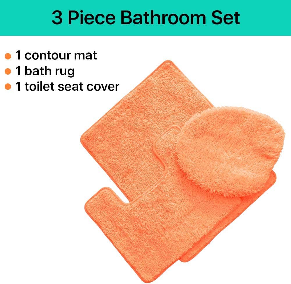 Ben & Jonah - Vente Ensembles de tapis de bain - Ensemble de 3 tapis de bain Simple Elegance by Ben & Jonah : 1 tapis de bain, 1 tapis de contour et 1 housse de siège de toilette1