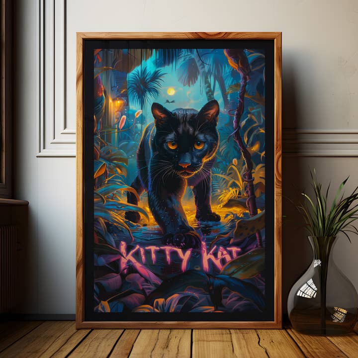 Impressão de Arte "Kitty Kat" Pantera por atacado de Love Frankie