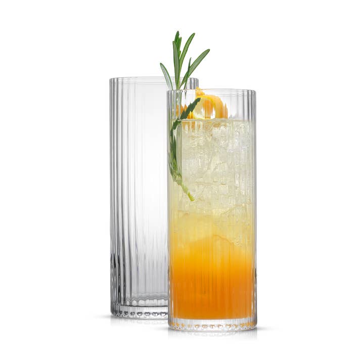 JoyJolt Elle Fluted Highball Juice Tumblers Glass - Set of 2 and other Purchase Wholesale fluted glass. Free Returns & Net 60 Terms on Faire trending on Faire.