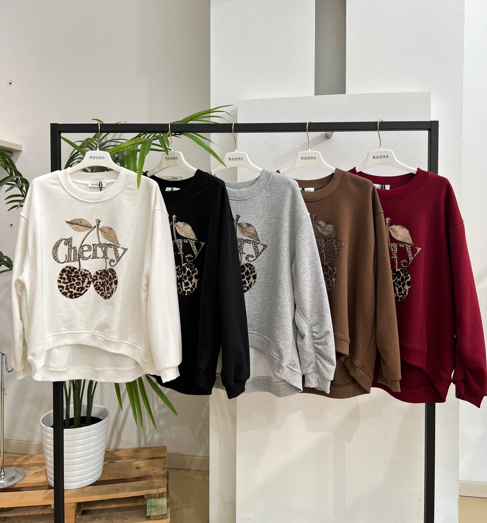 ADORA - Wholesale Graphic Sweatshirt - Women's - CHERRY Sweatshirt0