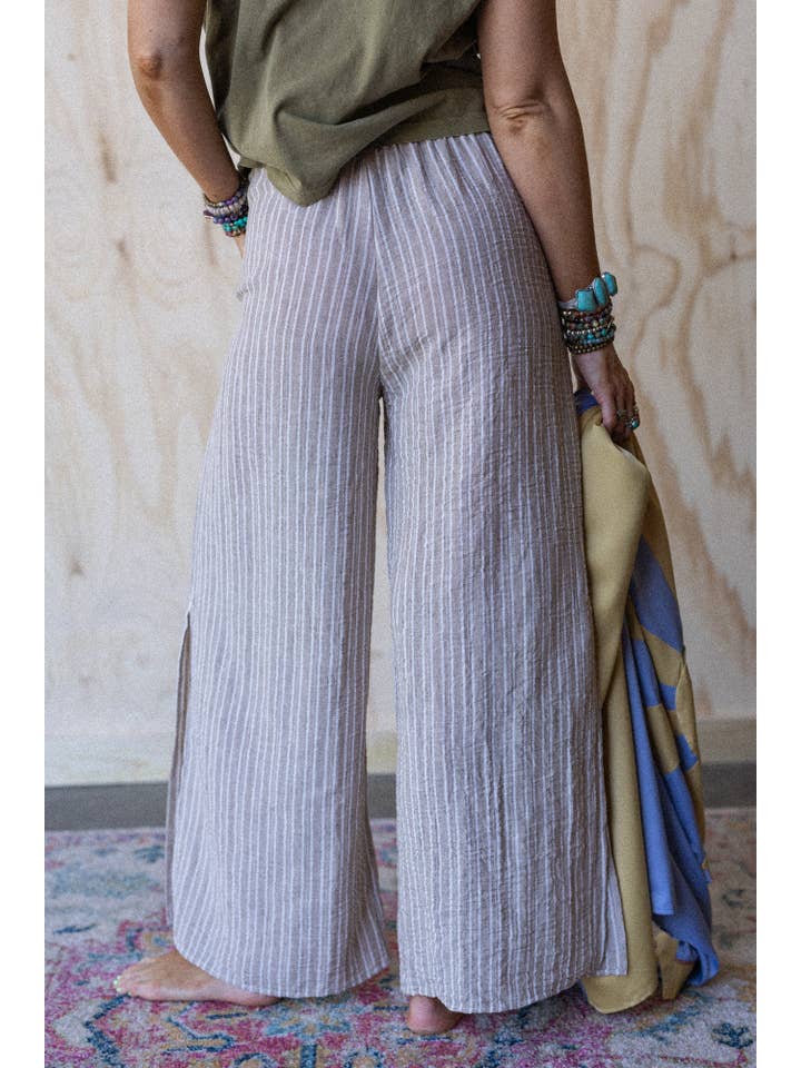 Beige Soul Spark Wide Leg Pants - Natural for wholesale on Faire