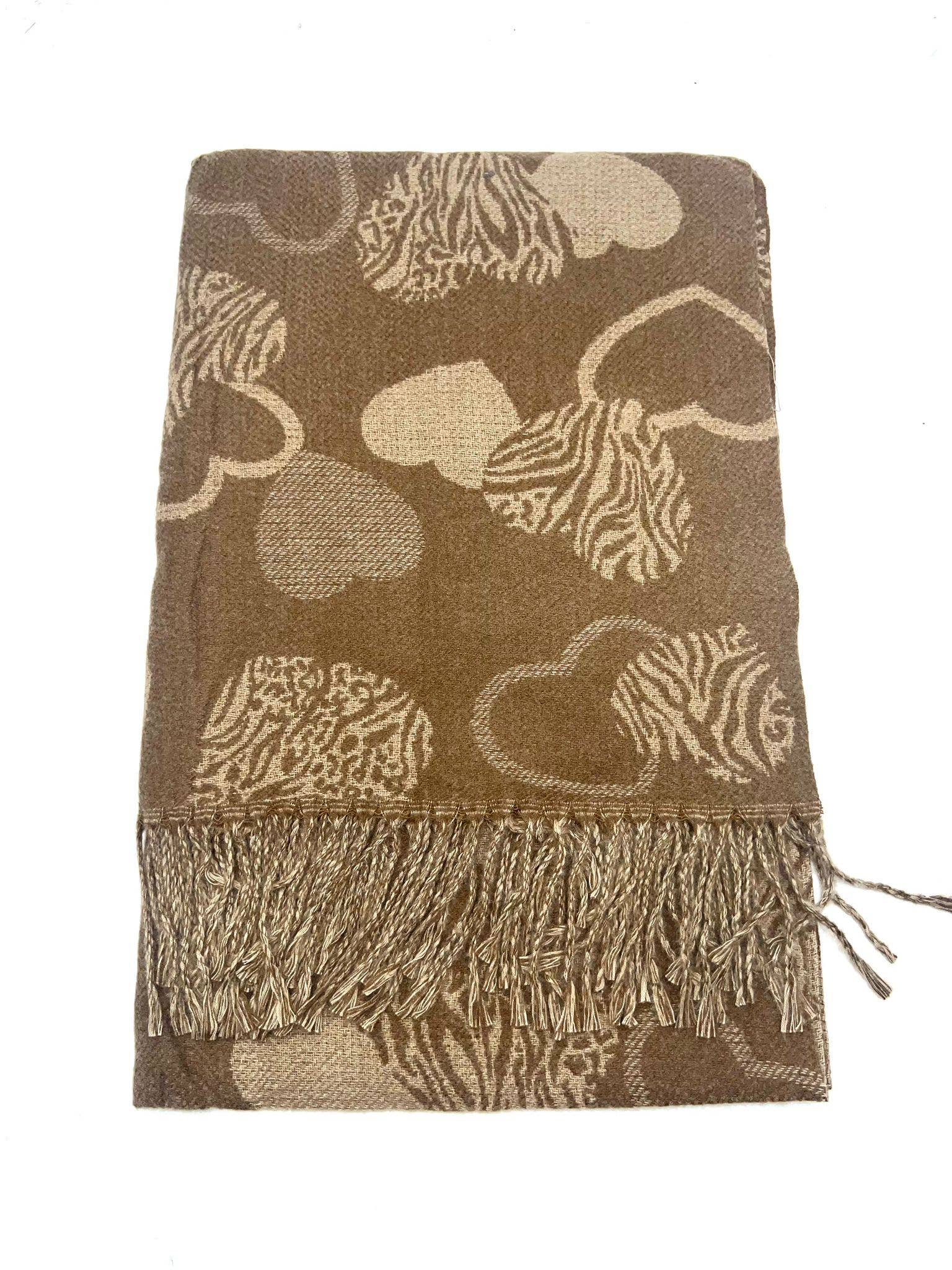 LINETA - Wholesale Scarf - Women's - HH-356 Reversible heart pattern scarf3