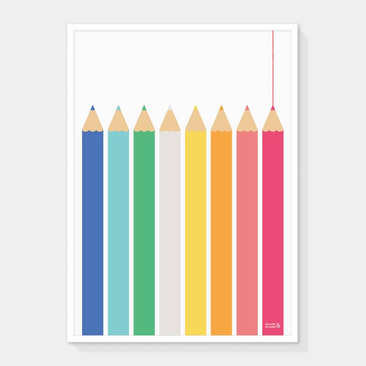 Multi-Coloured Pencils Art Print por atacado de Showler and Showler