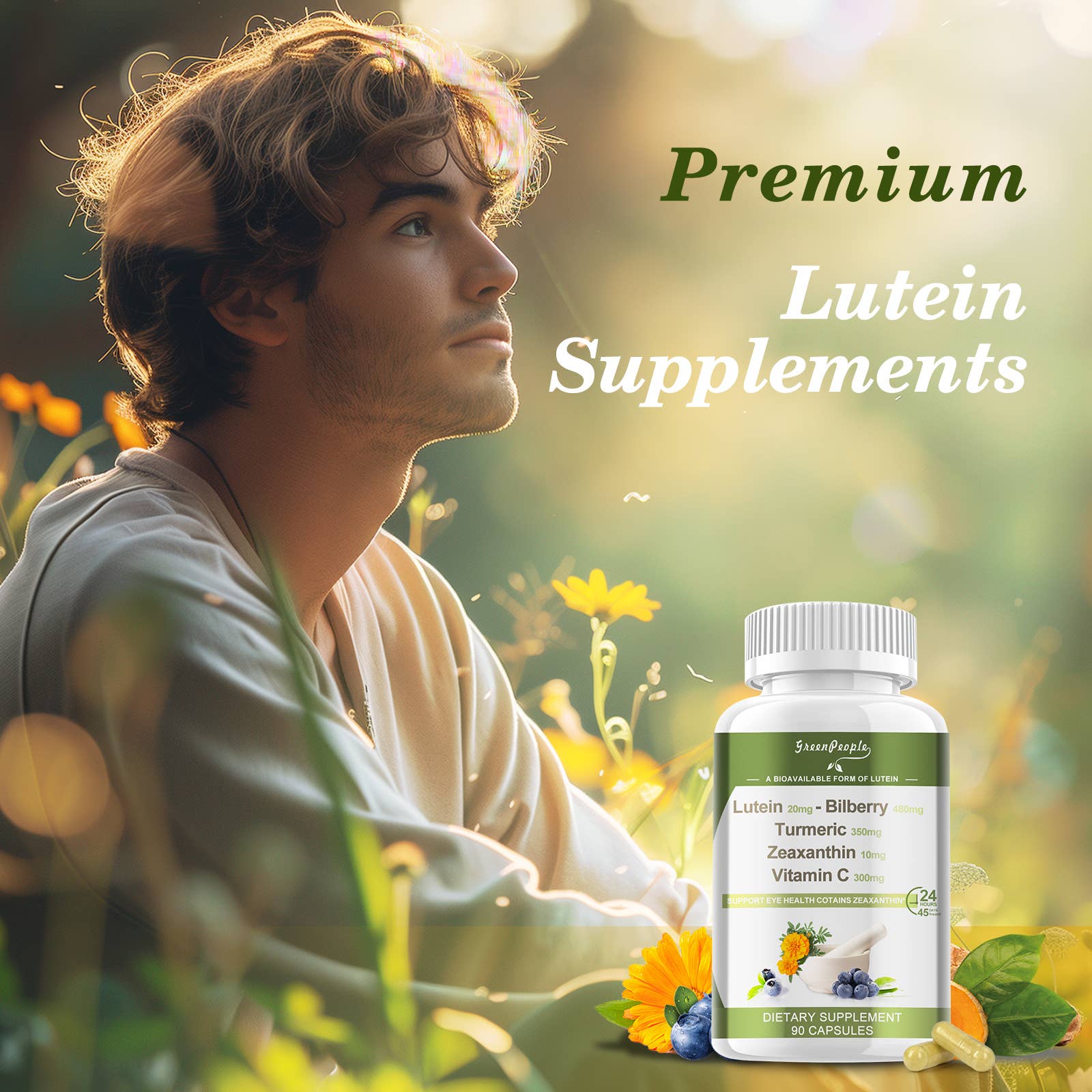 GreenPeople - Vente Supplément oral/vitamine - GREENPEOPLE (Lot de 12) Complexe Vision Lutéine 6-en-12