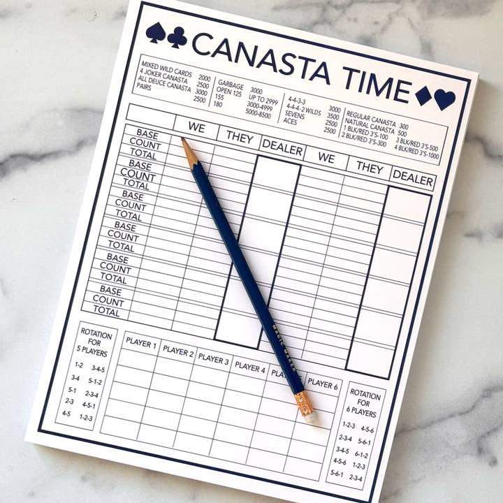 Lined Design - Wholesale Notepad - Canasta Time Score Pad2