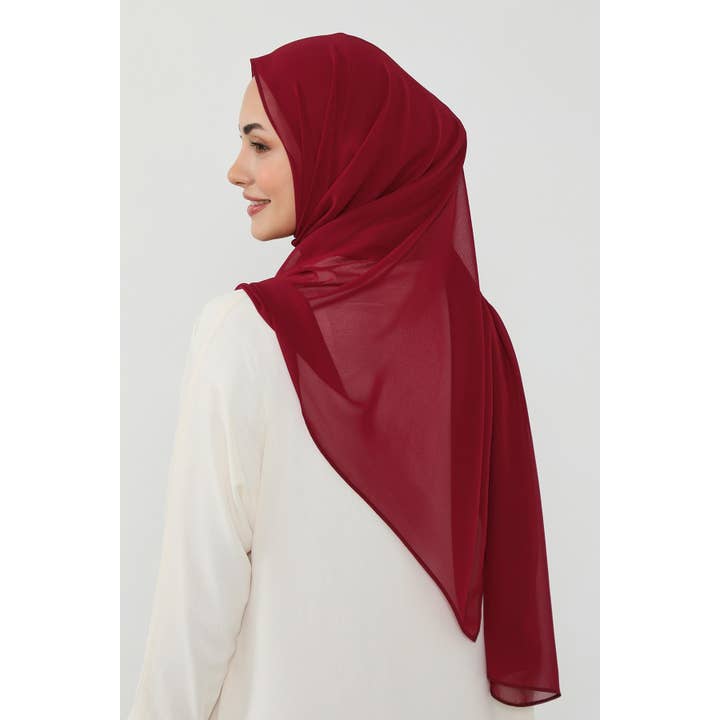 Aisha's Design - Wholesale Hijab – Women’s - Ready to Wear One-Piece Chiffon Shawl Hijab with Built-In Cotton Undercap, Easy Modest Scarf for Women,PS-53103