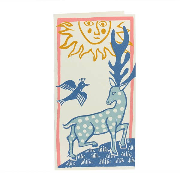 Smaller Long Card Deer and Bird for wholesale by Cambridge Imprint
