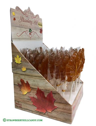 Strawberry Hill Grand Delights - Venta al por mayor Piruletas - Paletas Jumbo en forma de hoja de arce con jarabe real de Vermont2