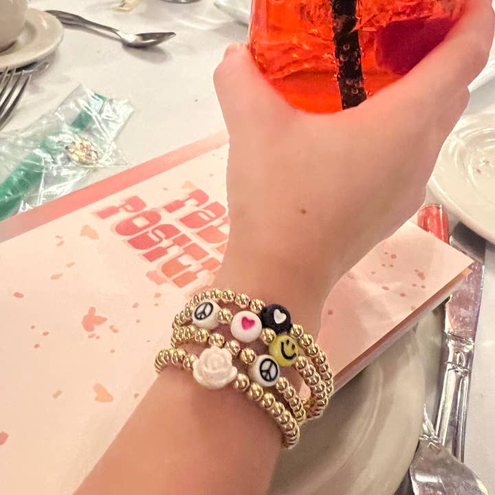 Arm Candy by Alysa - Wholesale Beaded Bracelet - Kids - Kids 14K Gold Bead Bracelet with Smiley Face (4mm)