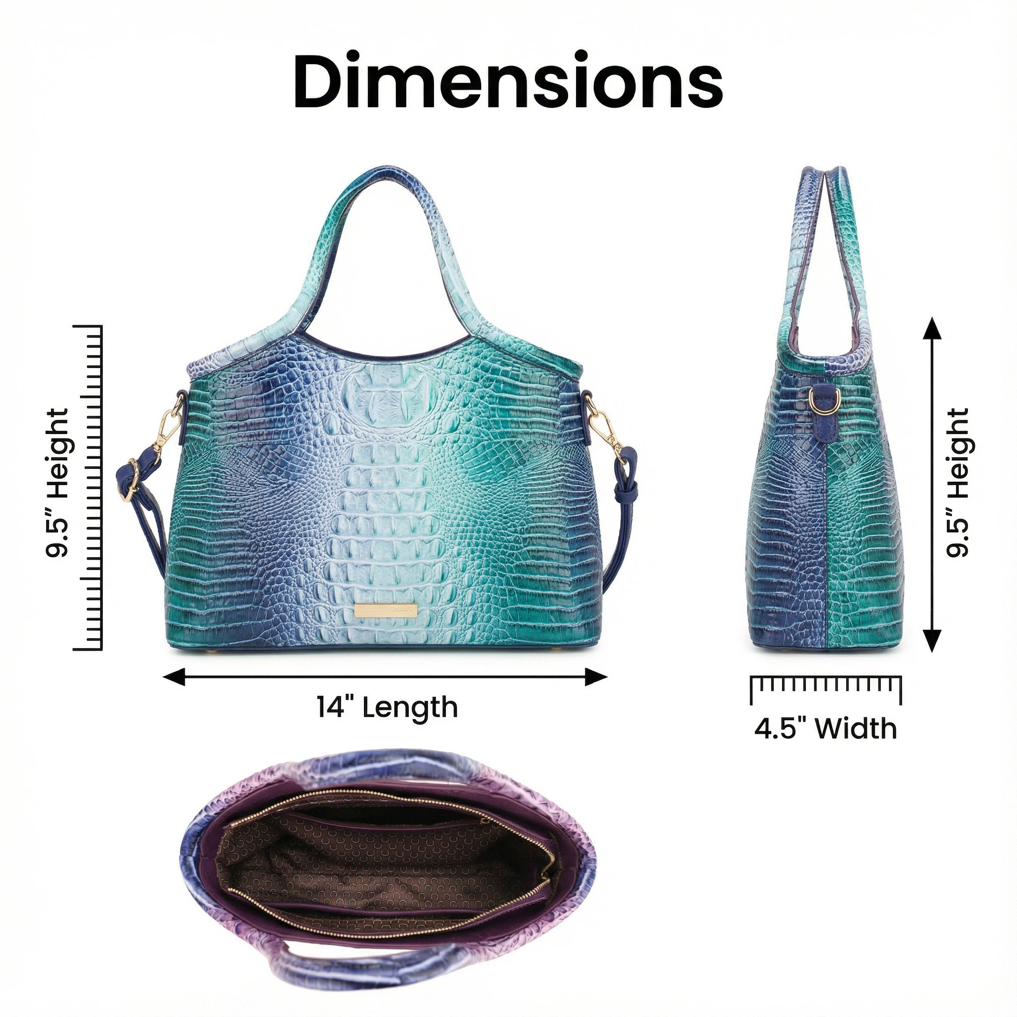 KAYLA+AVA – wholesale Axelremsväskor – Dam – Serendipity ombréhandväska med krokodilprägling och matchande plånbok10