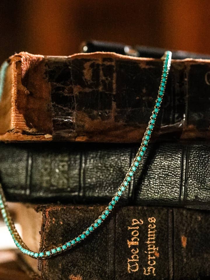 Bold Moves Genuine Turquoise Tennis Necklace for wholesale by Every Season