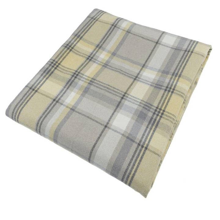 Heritage Yellow + Grey Tartan Table Runner for wholesale by Mcalister textiles