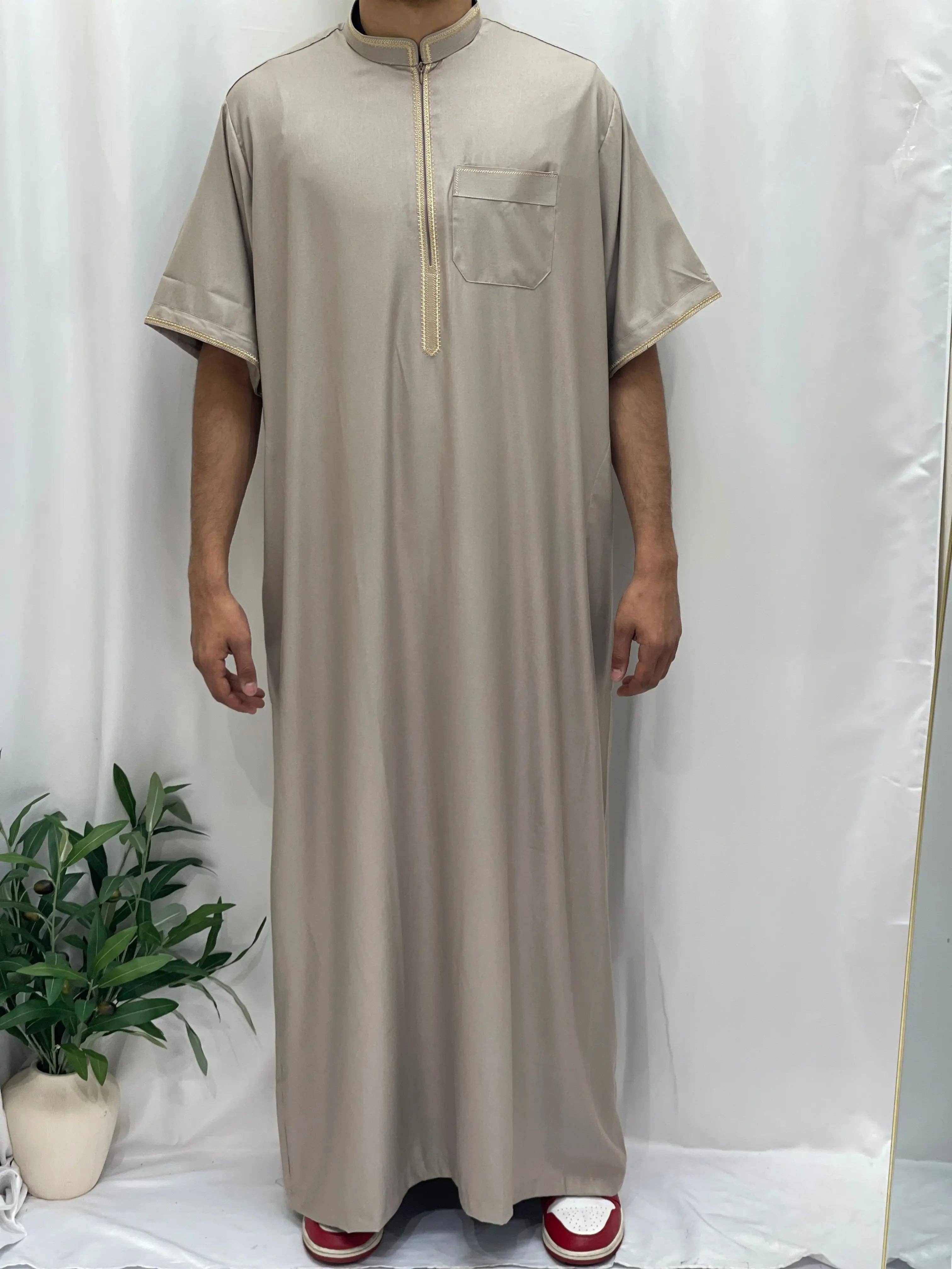 Palestinian Elegance - Wholesale  - Timeless Elegance: Men's Durable Kaftan Thobe with Gold Details28