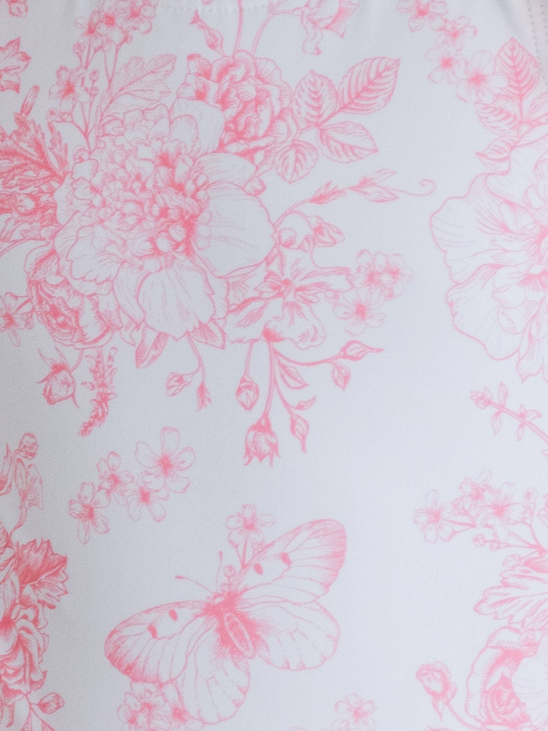 Girls Bubblegum Pink Butterfly Garden Toile Flutter Sleeve Dance & Gymnastics Leotard for wholesale on Faire10