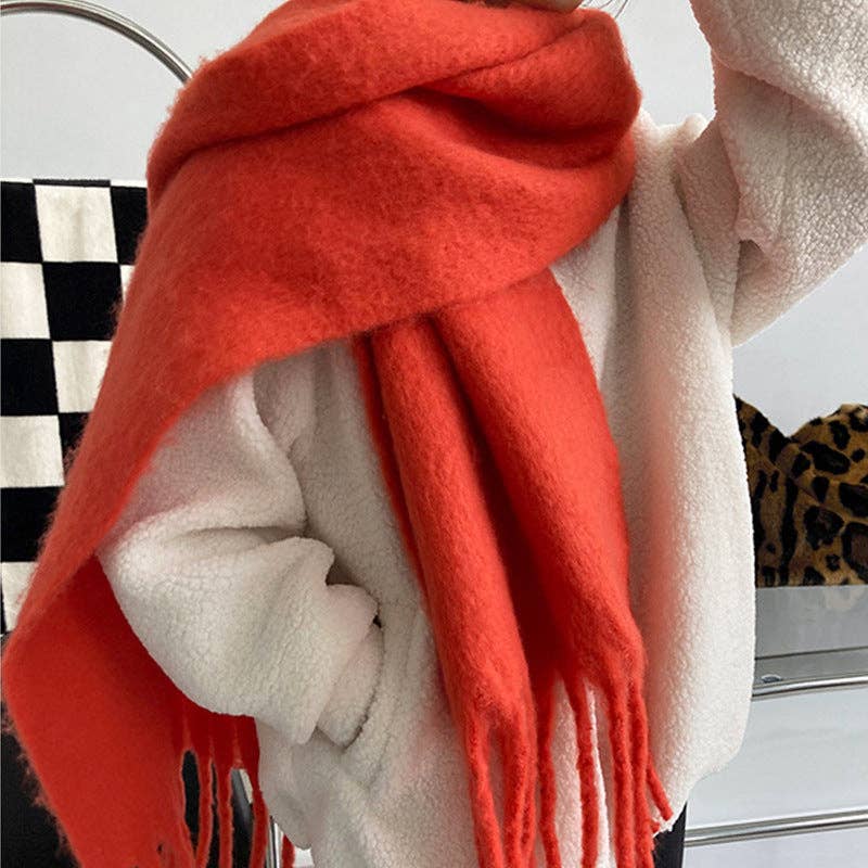 Dipped Shop - Wholesale Scarf - Women's - 2+ Solid Color Tassel Mohair Scarves DPKS100224