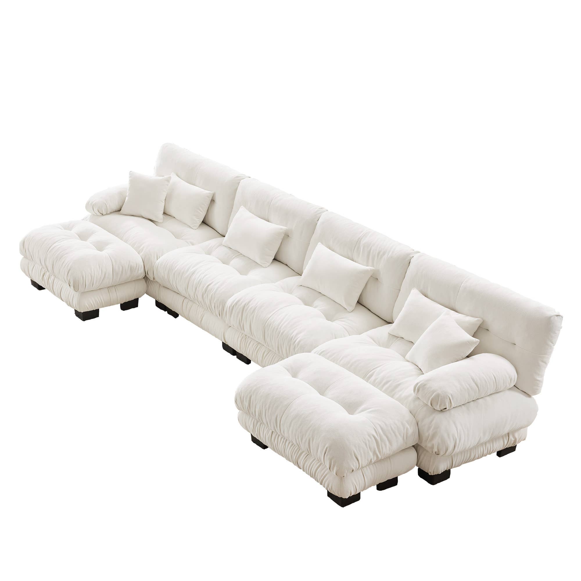 39F Inc. - Wholesale Sofa - Modular U-Shaped 4-Seat Green Chenille Sectional Sofa21
