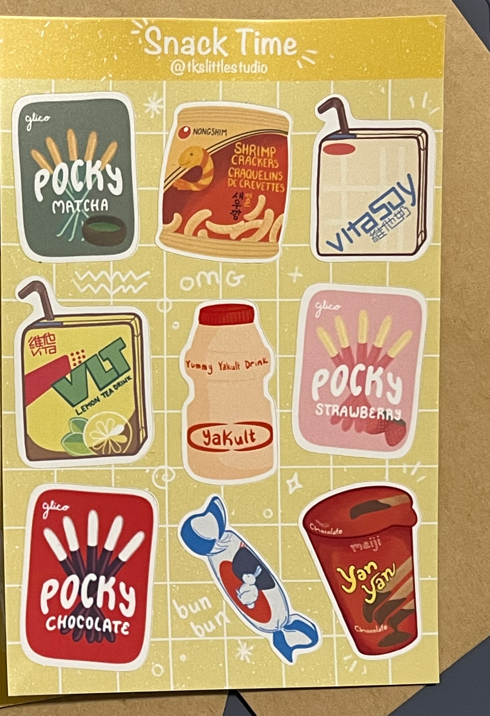 TK's Little Studio – wholesale Sticker – Asian Snack Time Sticker Sheet2