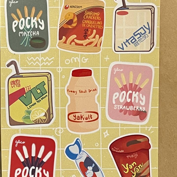 TK's Little Studio - Wholesale Sticker - Asian Snack Time Sticker Sheet2