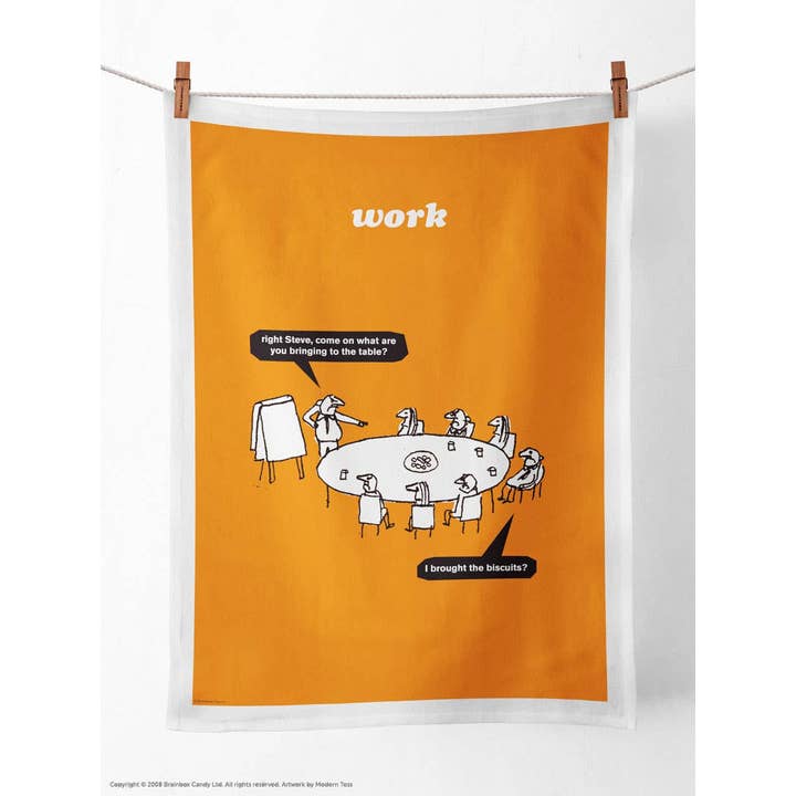 Brainbox Candy – wholesale Tea towel – Funny Tea Towel - Work Biscuits By Modern Toss