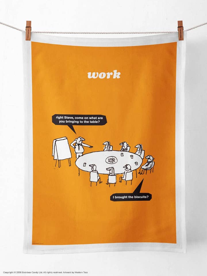 Torchon amusant - Work Biscuits par Modern Toss pour la vente par Brainbox Candy