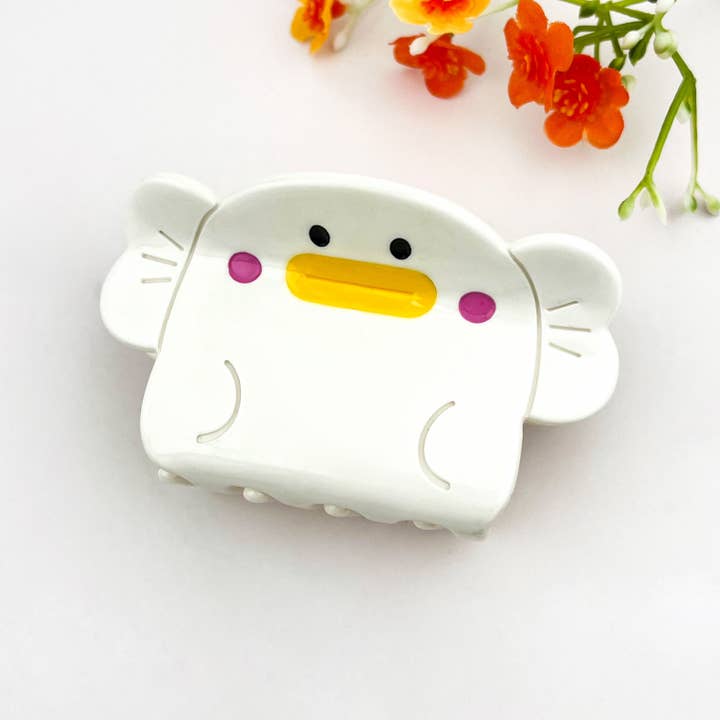 Cute White Big-Mouth Monster Fish Acetate Hair Claw Clip for wholesale by mildstyles