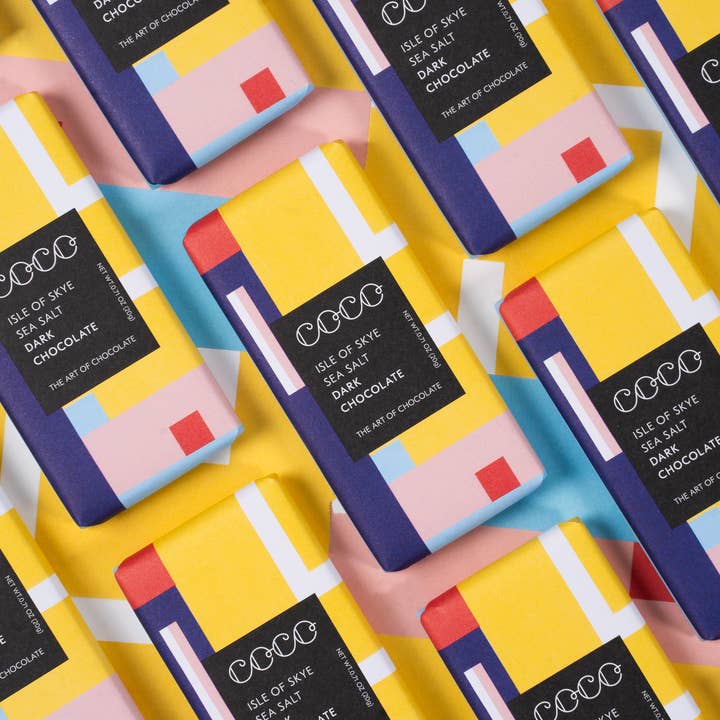 COCO Chocolatier - Wholesale Chocolate Bar - Isle of Skye Sea Salt Dark Mini Chocolate Bar (Pack of 24)