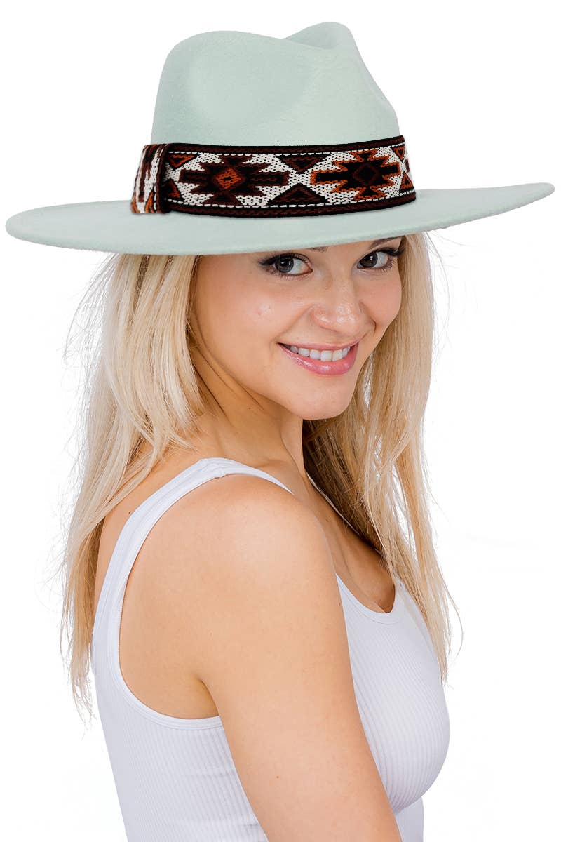 Cap Zone – Fedora - Mulher por atacado – Chapéu Rancher de Feltro Largo Navajo Rust Baja22