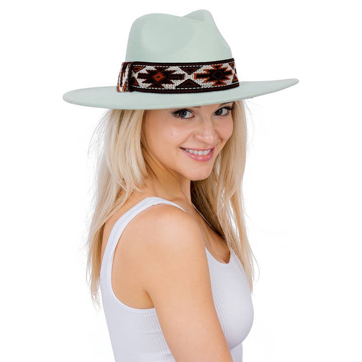 Cap Zone – Fedora - Mulher por atacado – Chapéu Rancher de Feltro Largo Navajo Rust Baja22