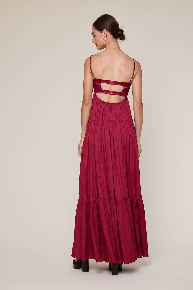 Sky to Moon - Wholesale Dress - Women's - ELEGANT SILKY SLEEVELESS BRA TOP MAXI DRESS7