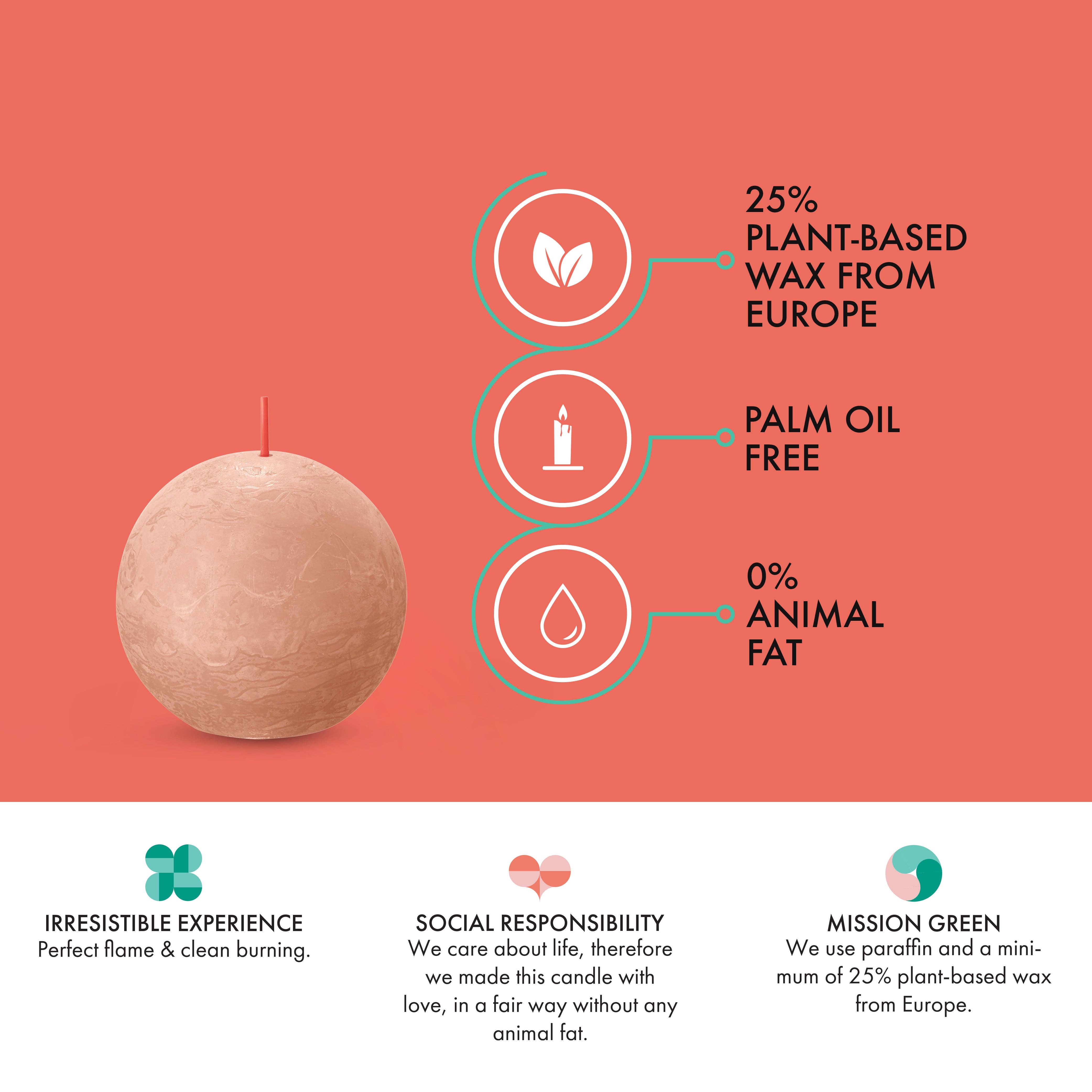 BOLSIUS – Velas de decoração por atacado – 6 Velas rústicas 3" - Inperfuted - Natural - Eco-Friendly - Cera Plant-Based - **Vendido Individualmente49