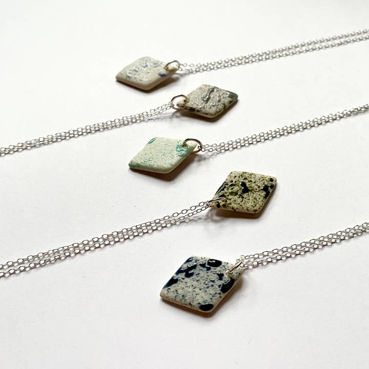 Diamond Splatter Glaze Pendant Necklace - Large for wholesale by Keramika MCR