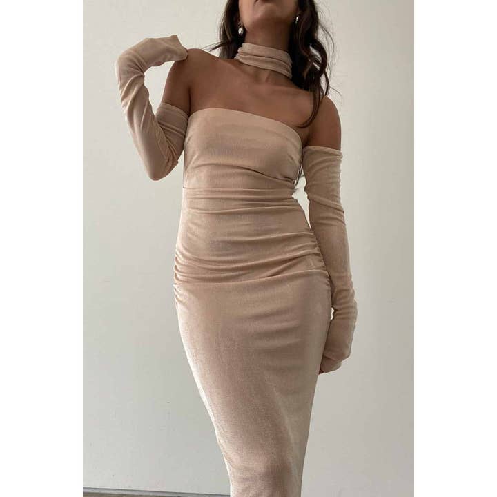 Et Clet - Wholesale Dress - Women's - SLINKY CUT OUT CHEST MIDI DRESS