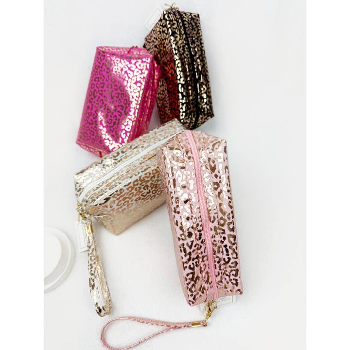Love and Repeat - Wholesale Makeup/Cosmetic Bag - Waterproof Fabric Leopard Pattern Cosmetic Bag
