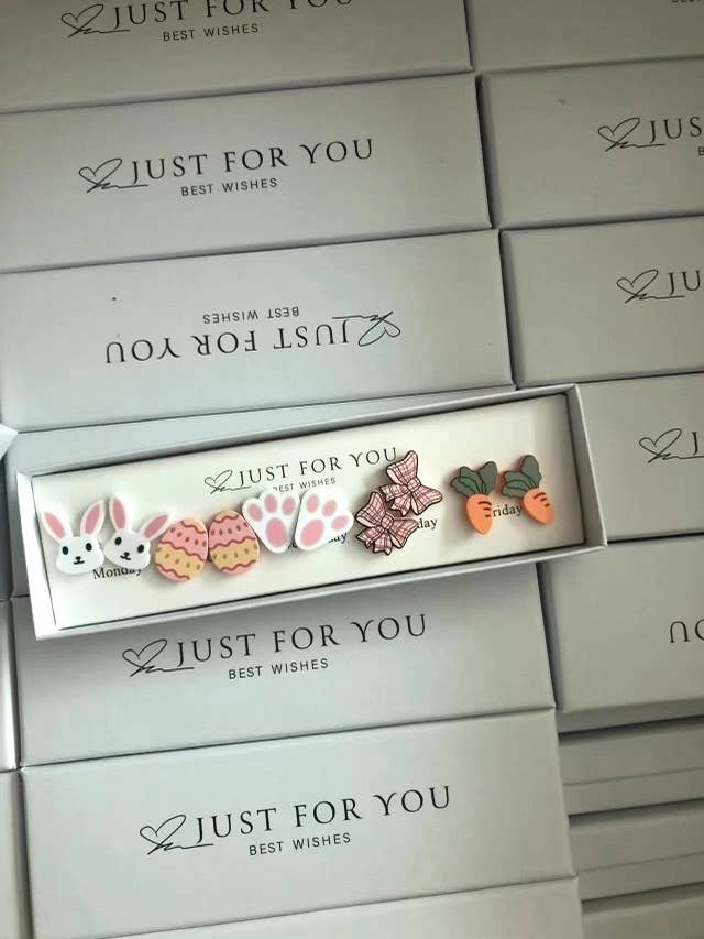 Kate Tuesday Jewelry - Wholesale Jewelry Set - Bunnies and Carrots Boxes of Easter Earrings0