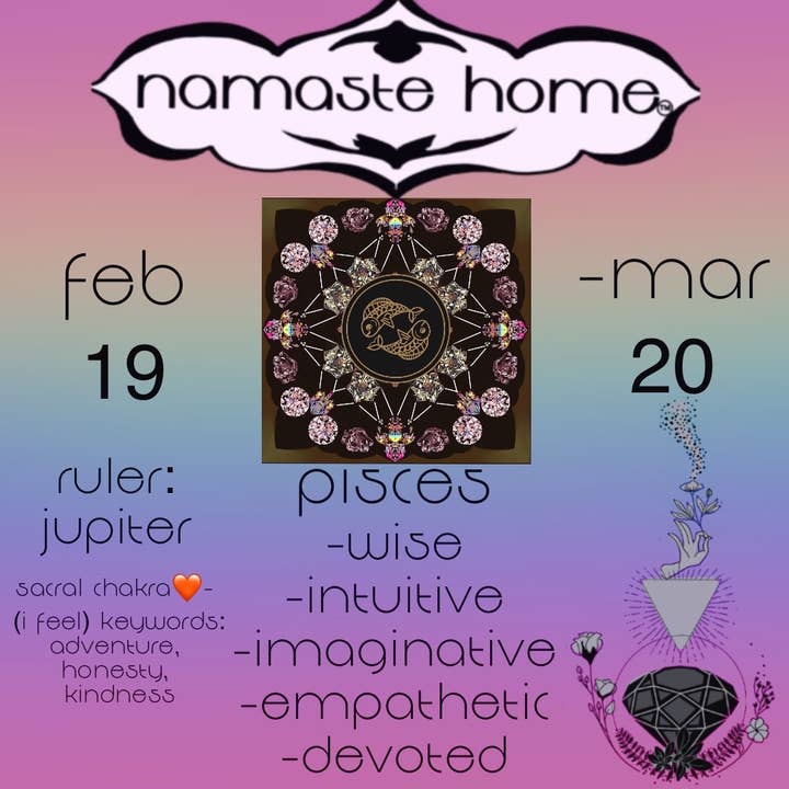 Namaste Home - Wholesale Travel Candles - Pisces Crystal Candle, Zodiac Candle w/ Gemstones + Herbs