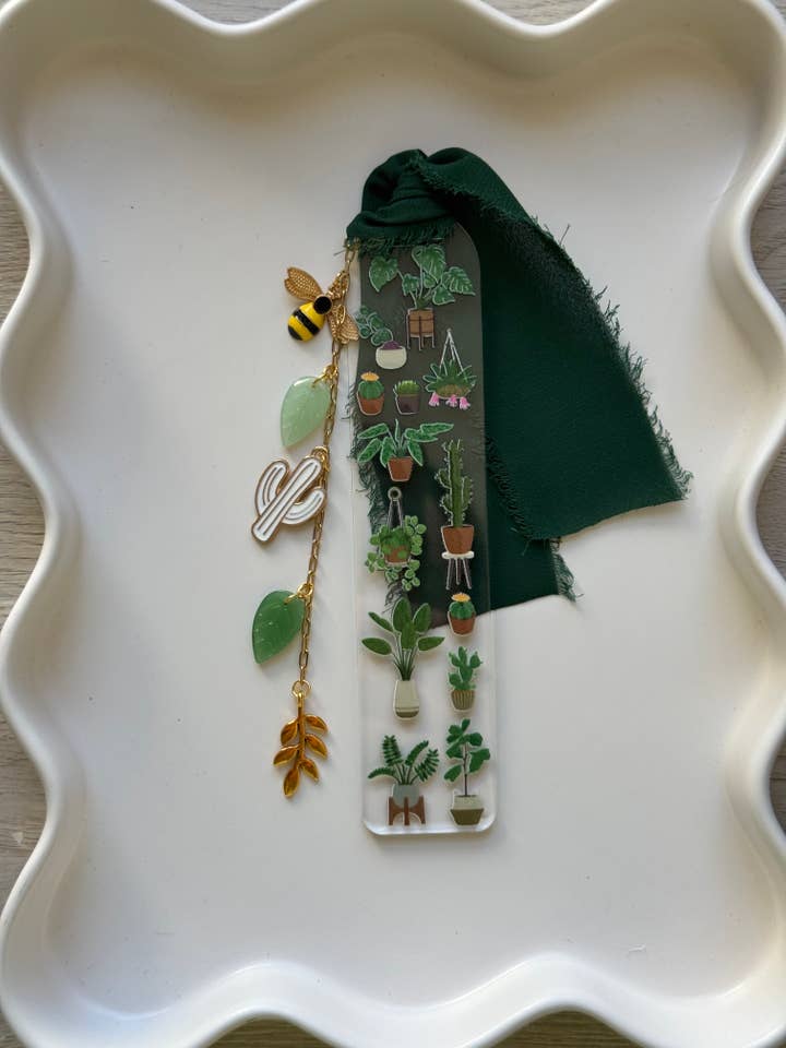 Plant Lover Bookmark with Charms for wholesale by Golden Lights Co.