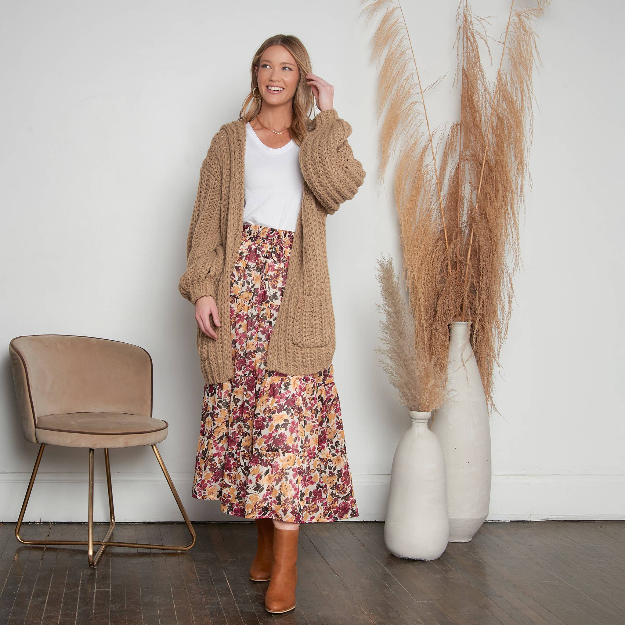 Elsie & Zoey - Vendita all'ingrosso Gonna - Donna - Gonna Maxi a Strati Hazel Georgette2