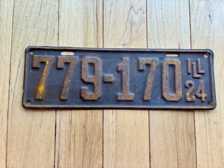 Targa dell'Illinois del 1924 per la vendita all'ingrosso da parte di RusticPlates