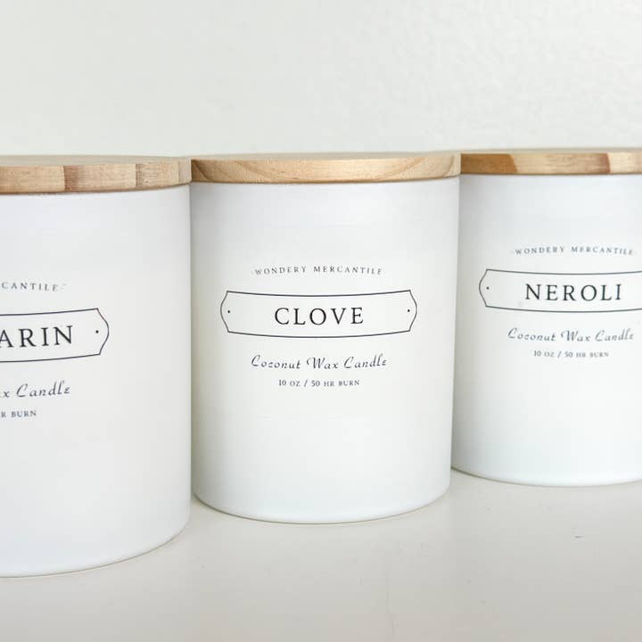 Wondery Mercantile - Wholesale Jar/Filled Candle - Clove Coconut Wax Candle | Spiced Chai Tea Autum Scent7