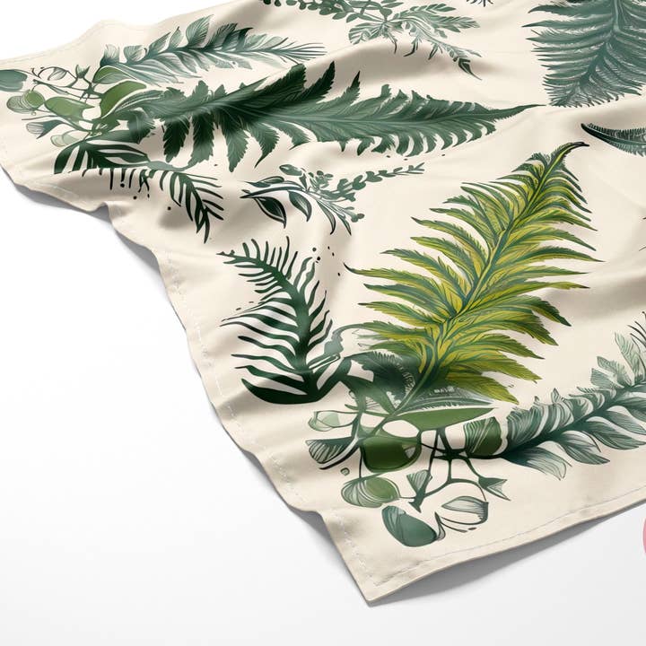SueSilkHK - Wholesale Scarf - Women's - Vintage Hand-Drawn Fern Pattern Silk Scarf - Designer Original - Customizable Fabric and Size - Women's Scarf - Gift for Her6