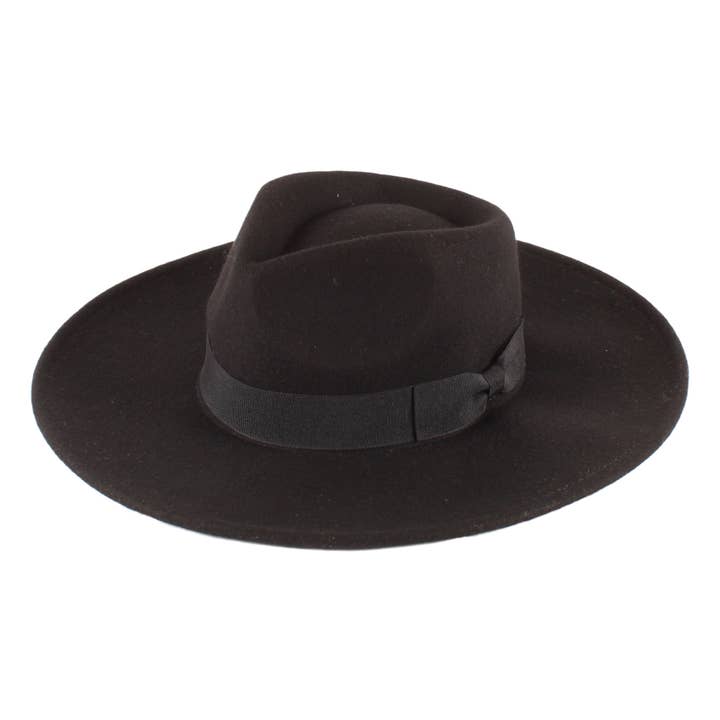 Fedora occidental à large bord 100 % feutre de laine 7912 CHAPEAU Hiver pour la vente par Jeanne Simmons Accessories