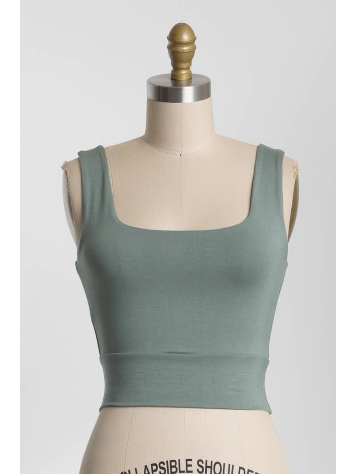 Final Touch - Wholesale Knit Top - Women's - Square Neck Fitted Crop Top - T1685933