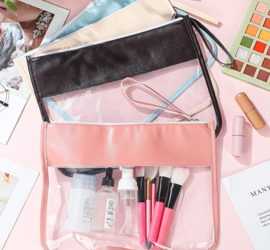 Lelly Loo Co. LLC - Wholesale Makeup/Cosmetic Bag - Clear Makeup Bag PVC Pouch with Wristlet 1
