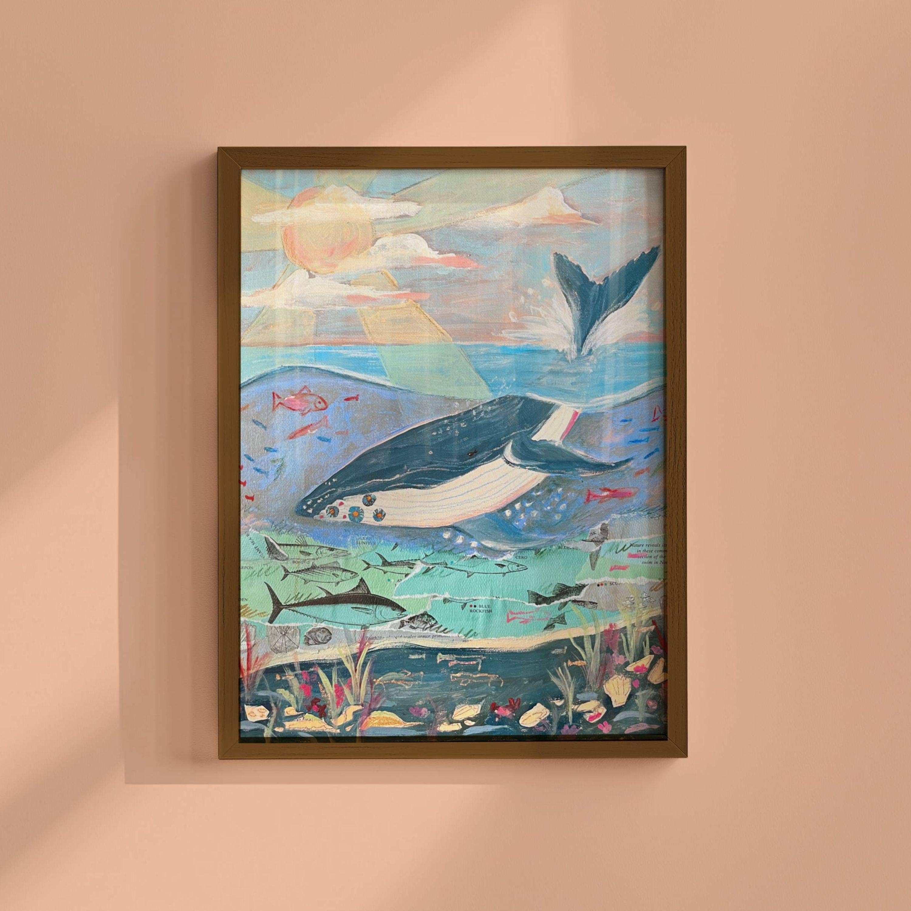 Laurenspired - Wholesale Art Print - Whale Art Print, Ocean Art, Quilt Art, Nautical Wall Art1