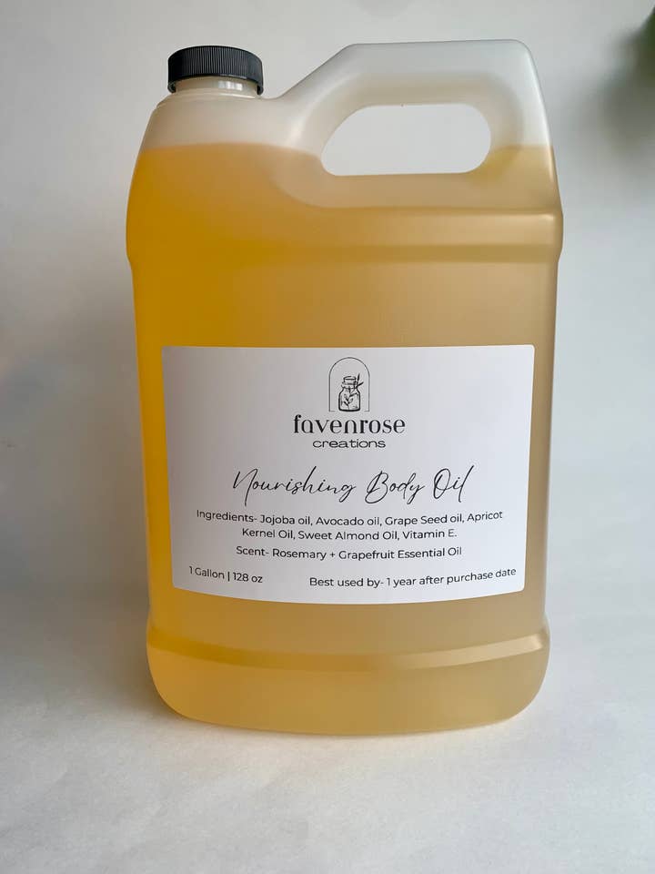 Hydrating + Quick Absorbing Oil | Body Oil 1/2 or 1- Gallon for wholesale by FavenRose Creations