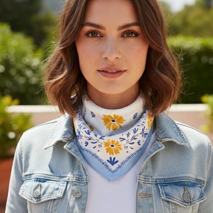 MiMi Wholesale - Wholesale Bandana - Women's - BS0113 Dani Floral Print Bandana6