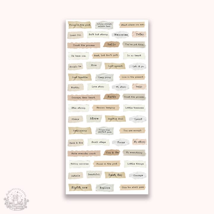 Esenciales para journaling - Pegatinas de citas (EJ129) para venta al por mayor de Hello Petite Paper